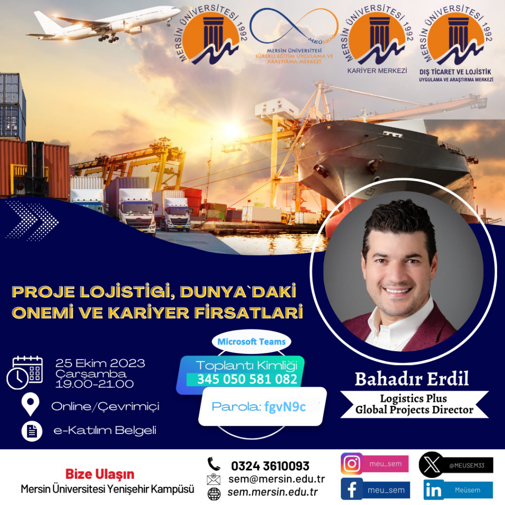 Proje Kargo Lojistiği, Dünyadaki Önemi ve Kariyer FırsatlarıOnline Webinar detayı için tıklayınız