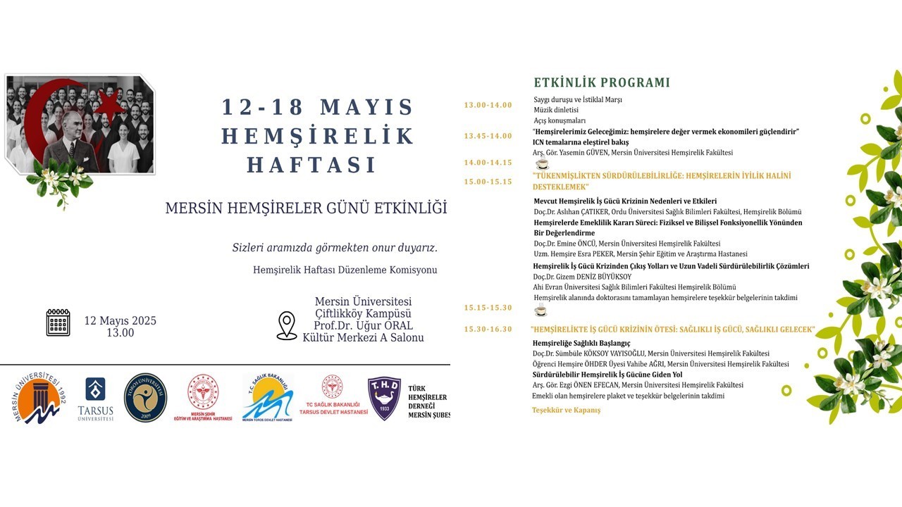 12-18 Mayıs Hemşirelik Haftası Etkinliklerimize Bekliyoruz detayı için tıklayınız