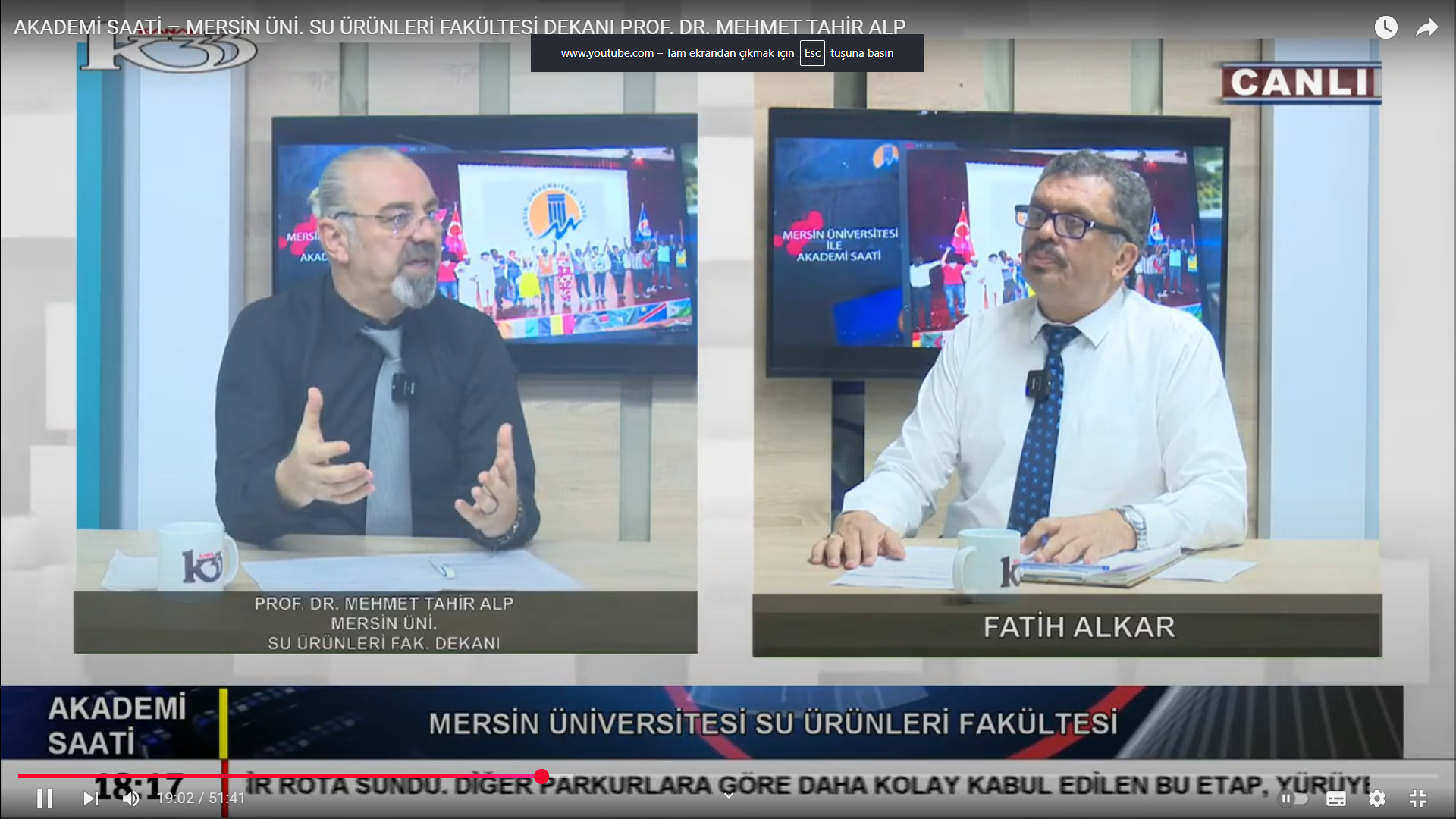 Fakülte Dekanımız Prof. Dr. Mehmet Tahir Alp Kanal 33'te Fakültemizi Tanıttı detayı için tıklayınız